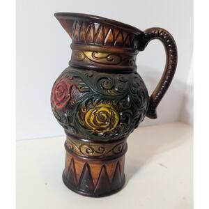 VGT Norleans Rose Engraved MCM Ceramic Vase/Pitcher